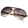 Large Floral Print Teardrop Aviator Sunglasses