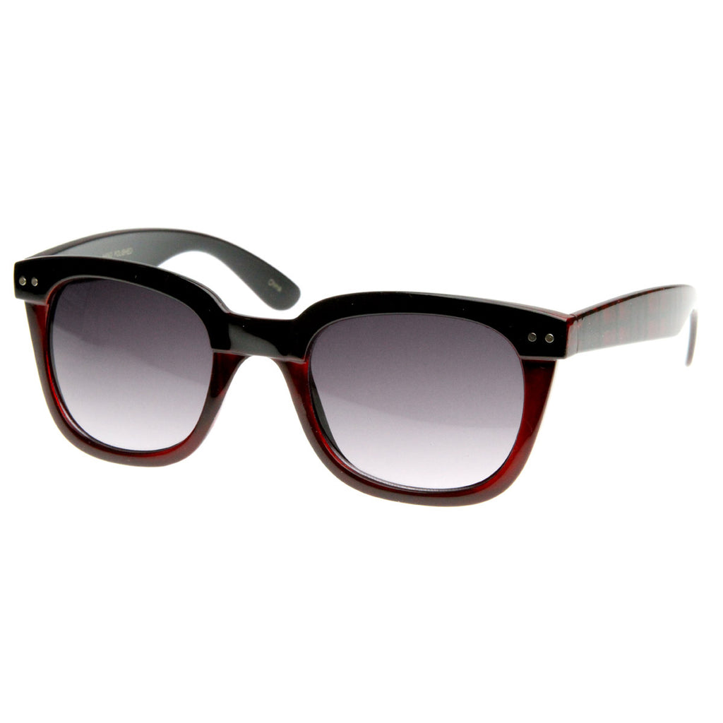 New Nerd Bold Two Step Tone Color Horn Rimmed Frame Sunglasses
