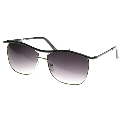 Modern Thin Square Wire Frame Aviator Sunglasses