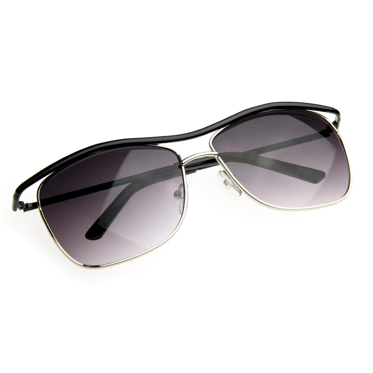 Modern Thin Square Wire Frame Aviator Sunglasses