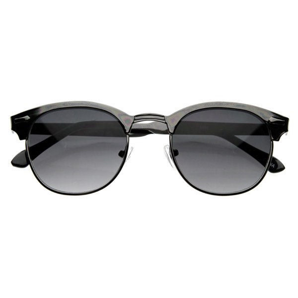 Premium Vintage Inspired Full Metal Horn Rimmed P-3 Sunglasses 8222 + Free Pouch