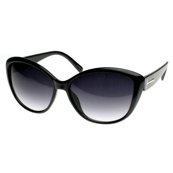 Large  Womens Oversized Cat Eye Butterfly Sunglasses with Metal Accents