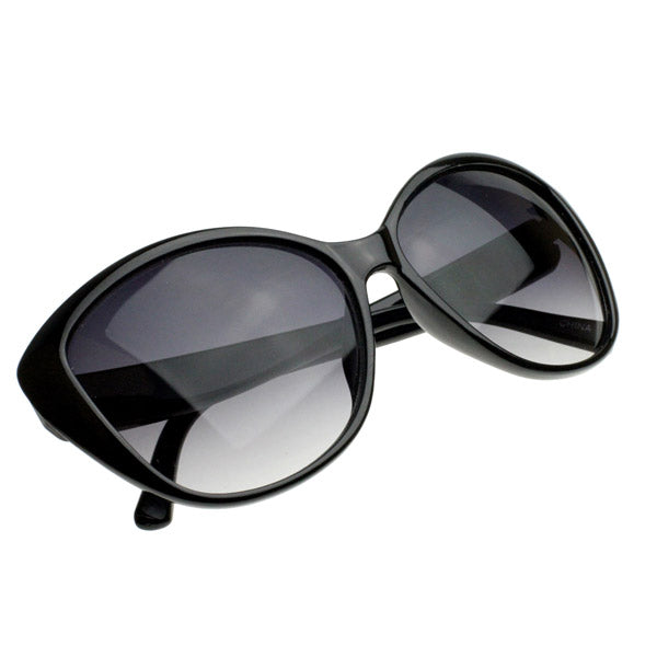 Large  Womens Oversized Cat Eye Butterfly Sunglasses with Metal Accents