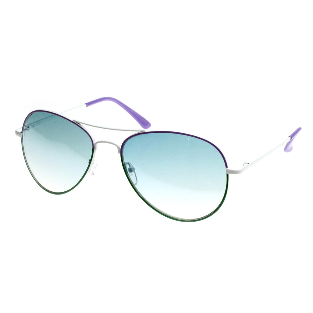 Gafas de sol de aviador clásicas de metal bicolor coloridas