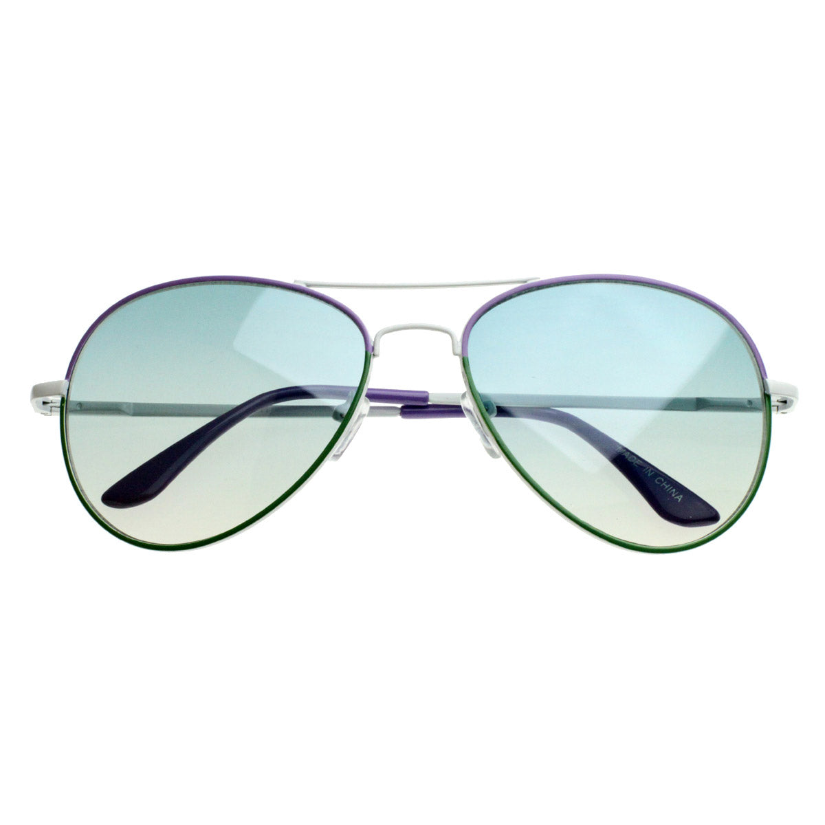 Gafas de sol de aviador clásicas de metal bicolor coloridas