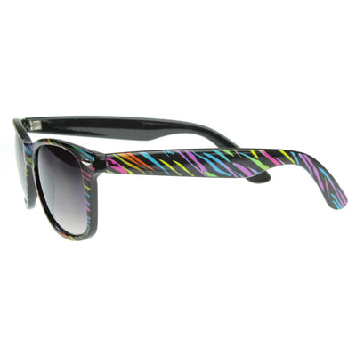 Fruit Stripe Rainbow Multi Color Horn Rimmed Sunglasses Shades