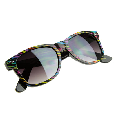 Fruit Stripe Rainbow Multi Color Horn Rimmed Sunglasses Shades