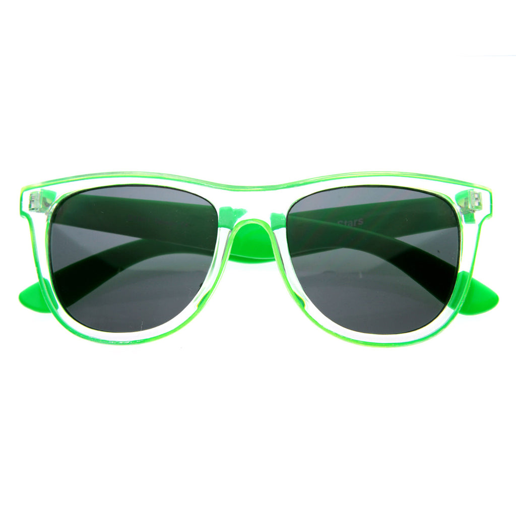 Candy Colorful Jolly Rancher Raver Rolling Transparent Horn Rimmed Sunglasses