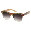 Womens Vintage-Inspired Half Frame Floral Print Sunglasses with Metal Accents