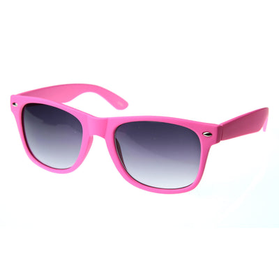 New Matte Rubberized Neon Color Soft Finish Neon Horn Rimmed Sunglasses