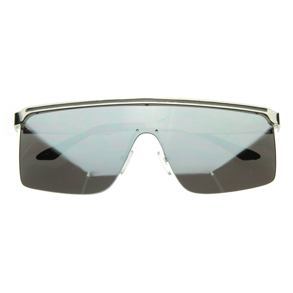 Retro Frameless Shield Sunglasses