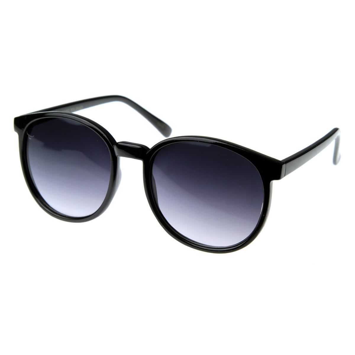 Large Retro P3 Horn Rimmed Round Aviator Sunglasses