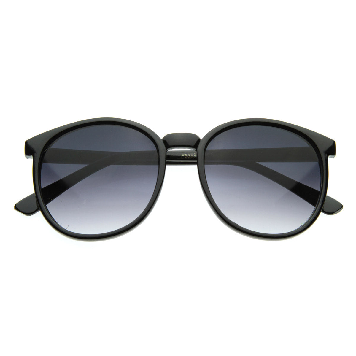 Large Retro P3 Horn Rimmed Round Aviator Sunglasses