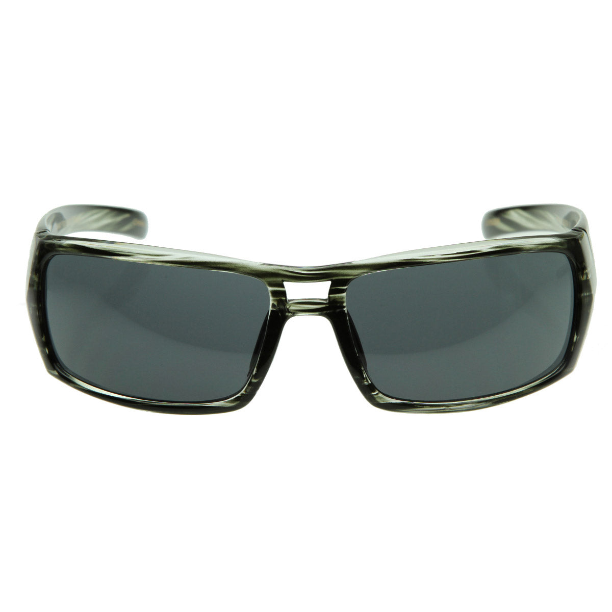 Bold Rectangle Striped Sports Wrap Sunglasses
