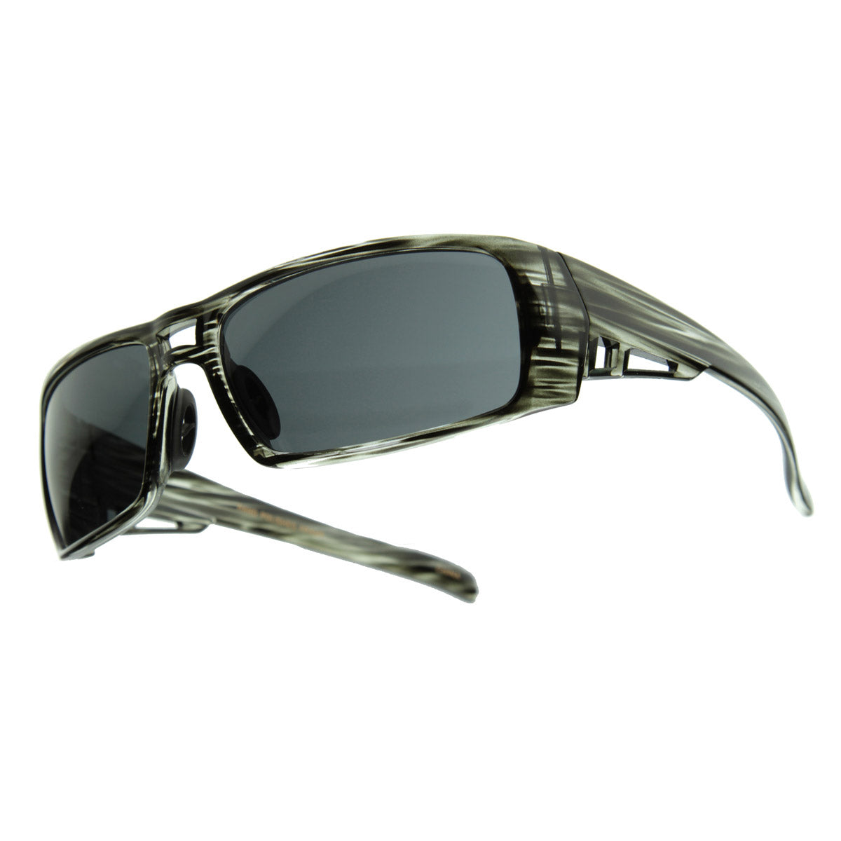 Bold Rectangle Striped Sports Wrap Sunglasses
