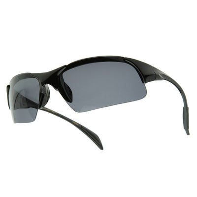 Semi-rimless Polarized Sports Wrap Sunglasses