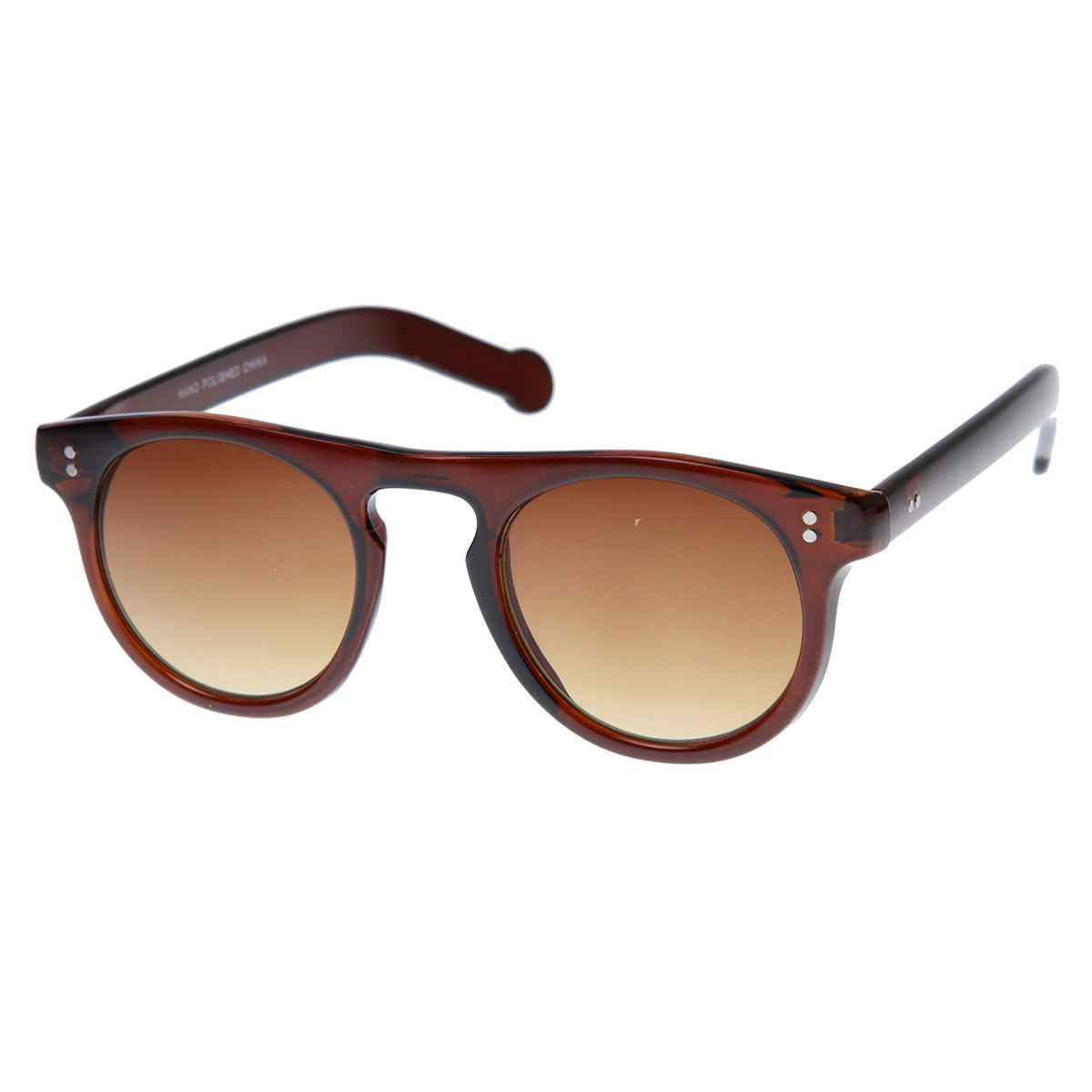 Vintage Thick Frame Keyhole Horn Rimmed Sunglasses 8309