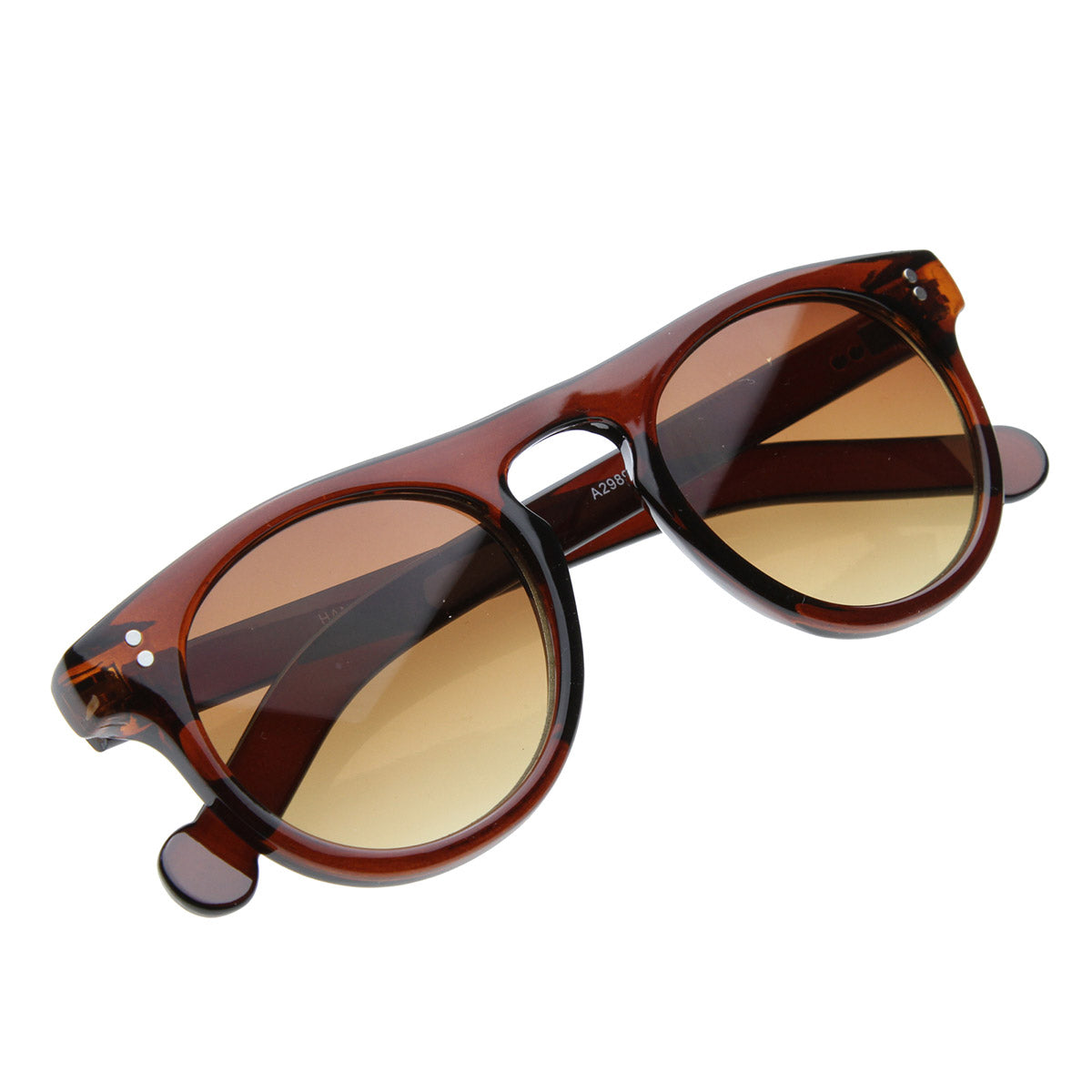 Vintage Thick Frame Keyhole Horn Rimmed Sunglasses 8309