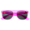 Super Transparent Crystal Neon Color Flash Mirror Lens FlatTop Horn Rimmed Sunglasses