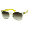 Retro Trendy New Frosted Neon Color Two Tone Classic Horn Rimmed Sunglasses