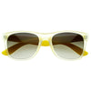 Retro Trendy New Frosted Neon Color Two Tone Classic Horn Rimmed Sunglasses