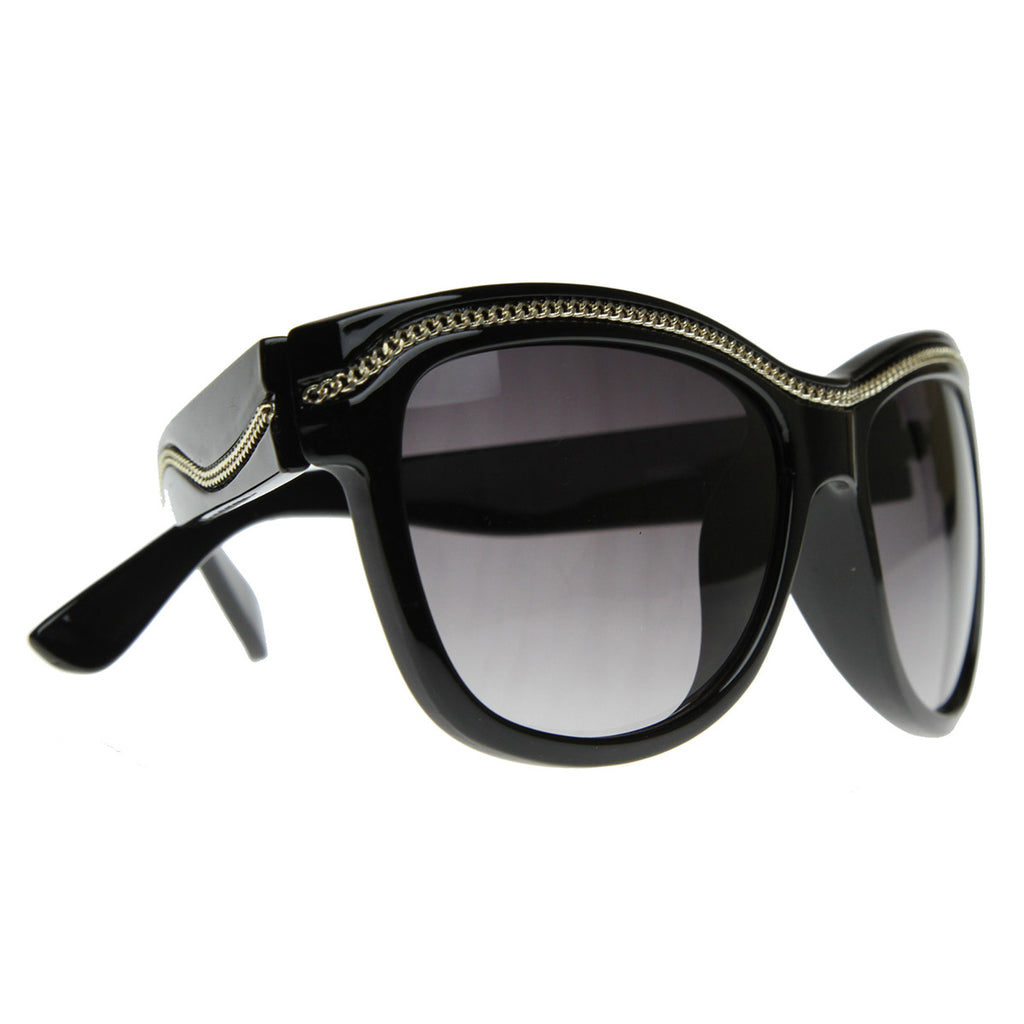 Gafas de sol de cadena de eslabones de moda inspiradas en diseñadores para mujer