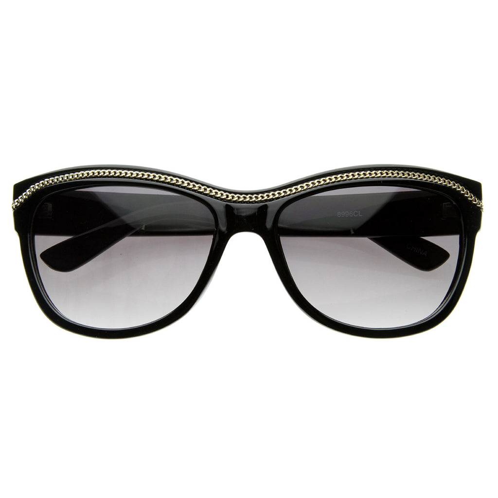 Gafas de sol de cadena de eslabones de moda inspiradas en diseñadores para mujer