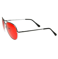 Colorful Premium Silver Metal Aviator Glasses with Color Lens Sunglass ...