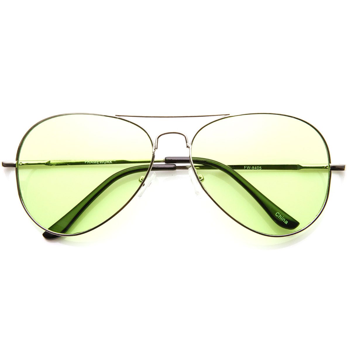 Colorful Premium Silver Metal Aviator Glasses with Color Lens Sunglass ...