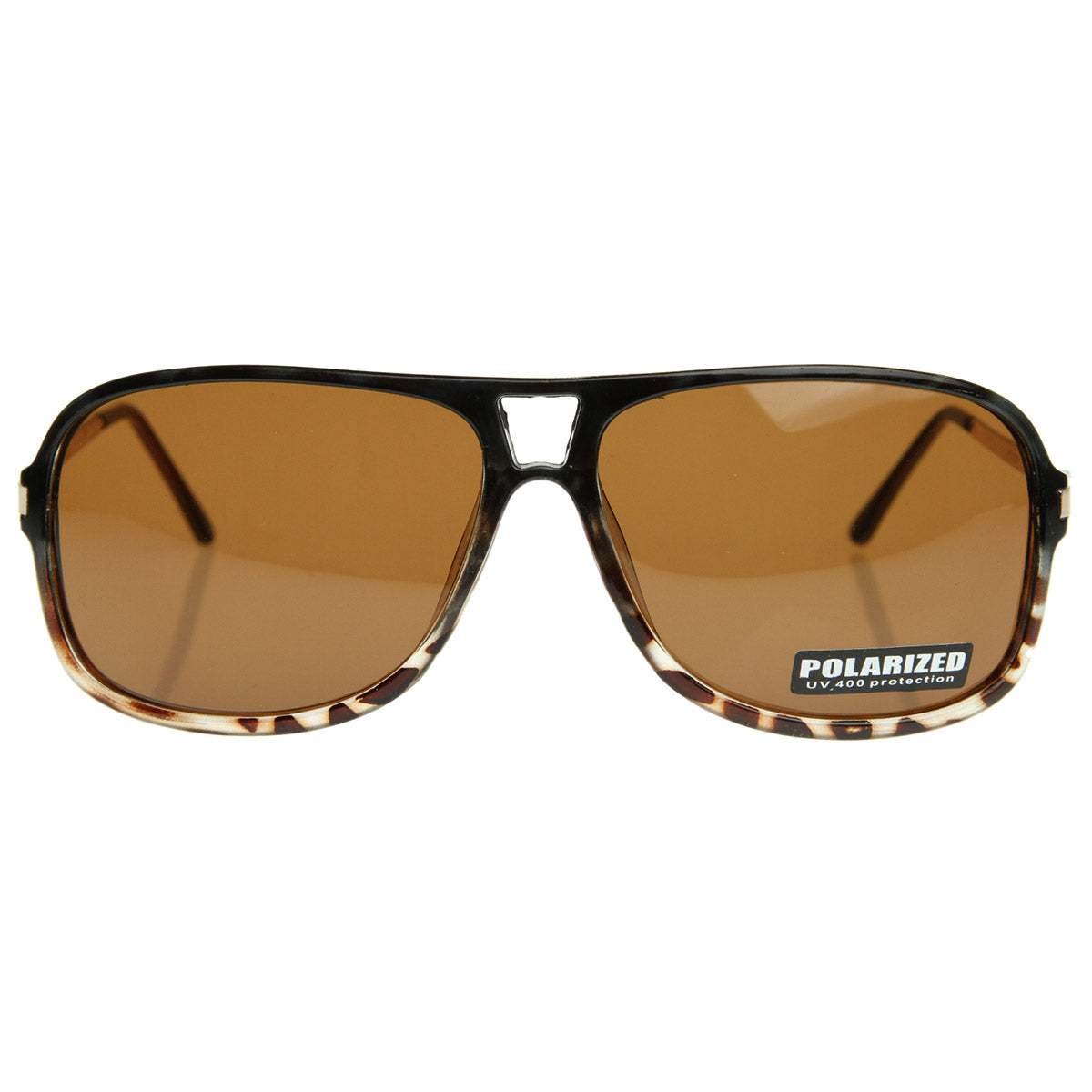 Classic Polarized Vintage Inspired Flat Top Plastic Aviator Sunglasses