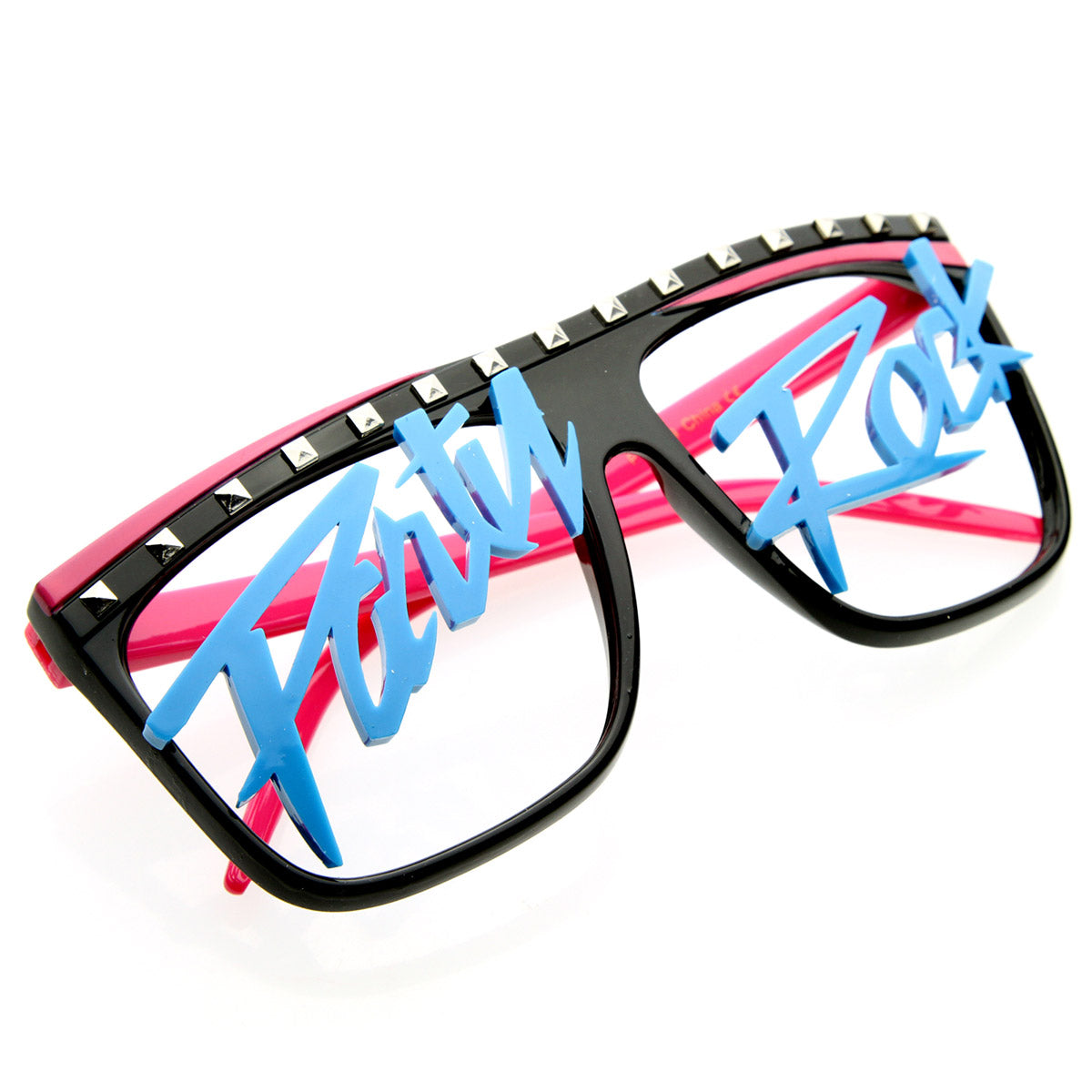 Party Rock Glow-In-The Dark LMFAO Celebrity Neon Retro Horn Rimmed Glasses