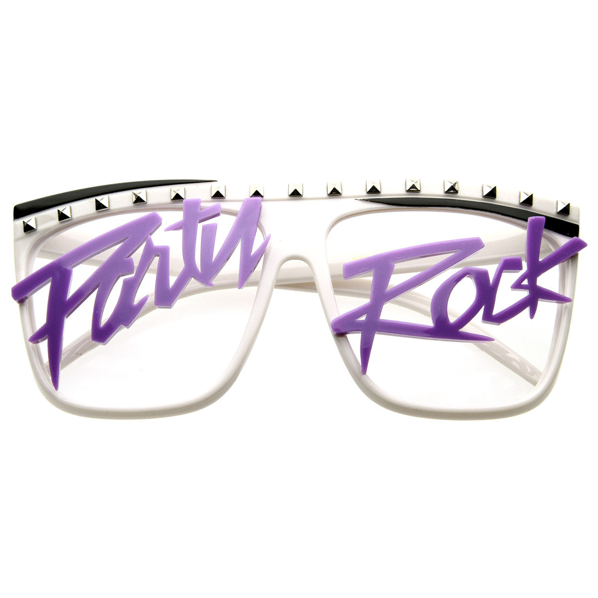 Party Rock Glow-In-The Dark LMFAO Celebrity Neon Retro Horn Rimmed Glasses