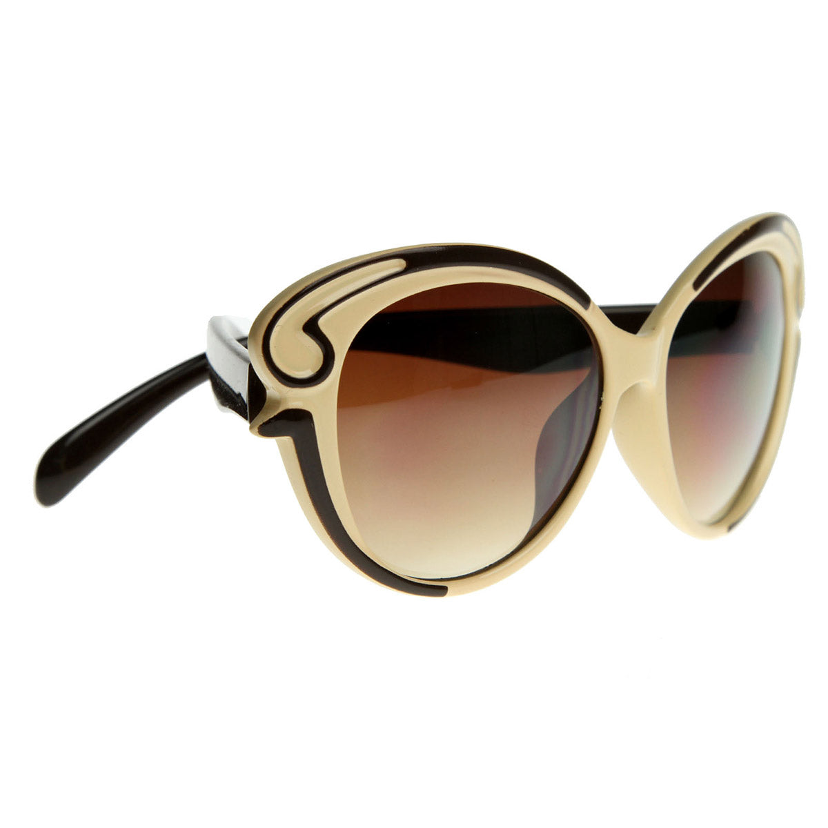 Designer Inspired Butterfly Frame Baroque Style Oversized Fashion Sunglasses