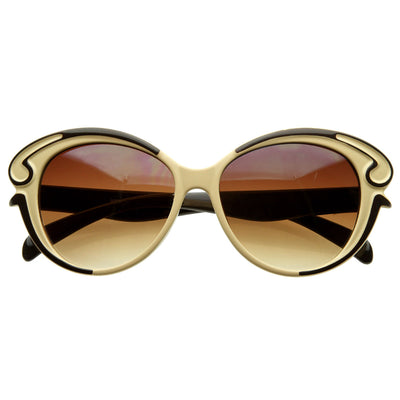 Designer Inspired Butterfly Frame Baroque Style Oversized Fashion Sunglasses