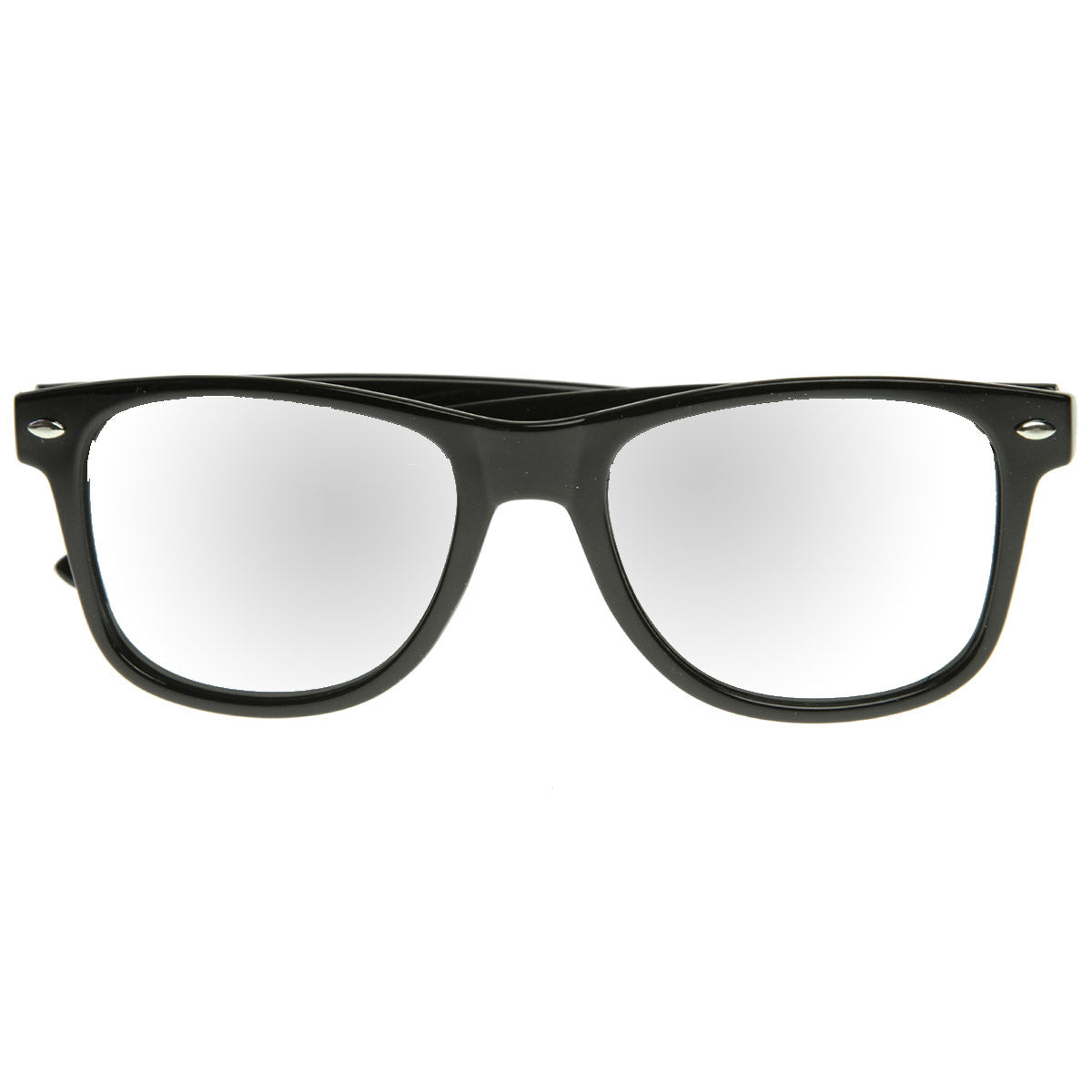 Classic Retro Fashion Horn Rimmed Style Sunglasses w/ Fully Mirrored Lens