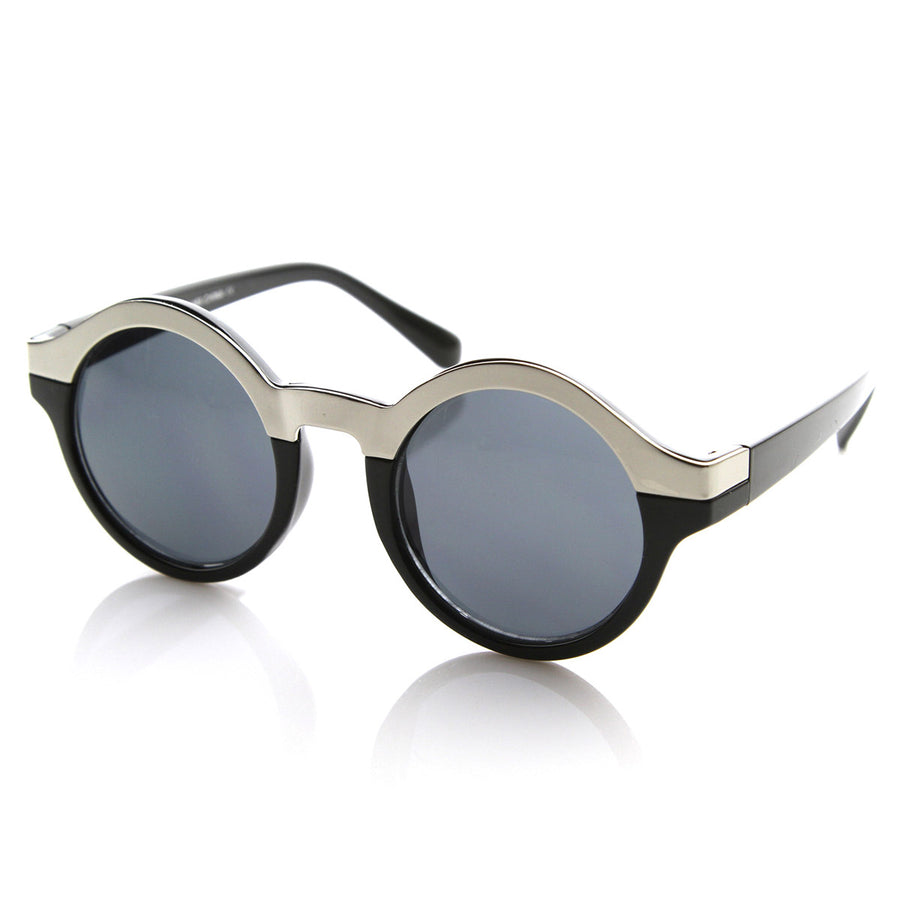 Vintage Inspired Retro Fashion Round Horned Circle Sunglasses
