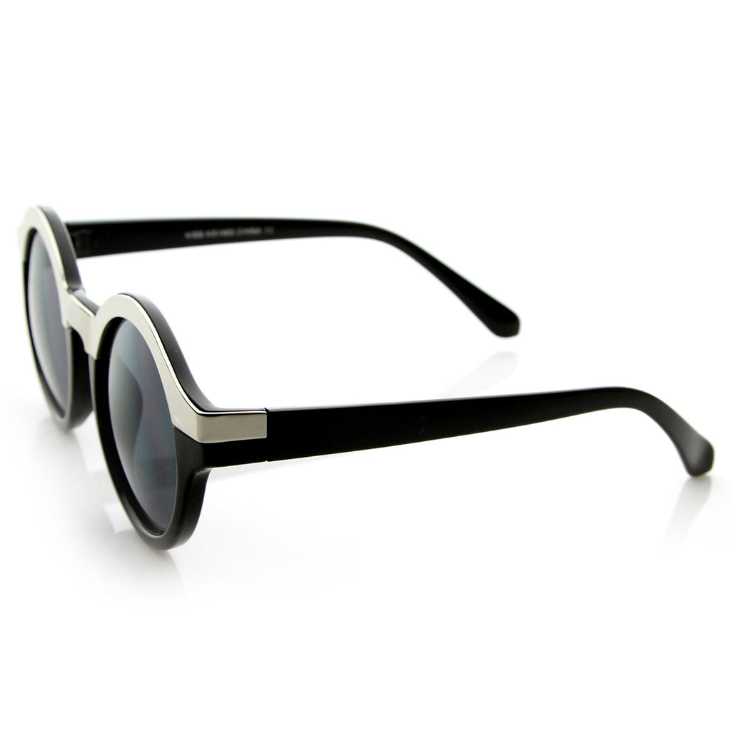 Vintage Inspired Retro Fashion Round Horned Circle Sunglasses
