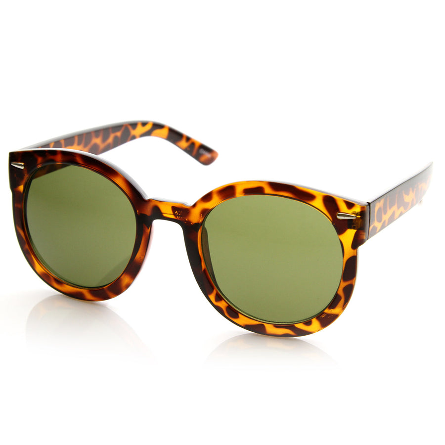 Womens Plastic Sunglasses Oversized Retro Style with Metal Rivets