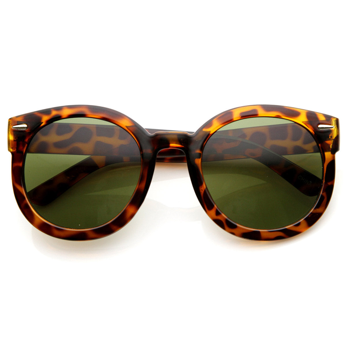Womens Plastic Sunglasses Oversized Retro Style with Metal Rivets