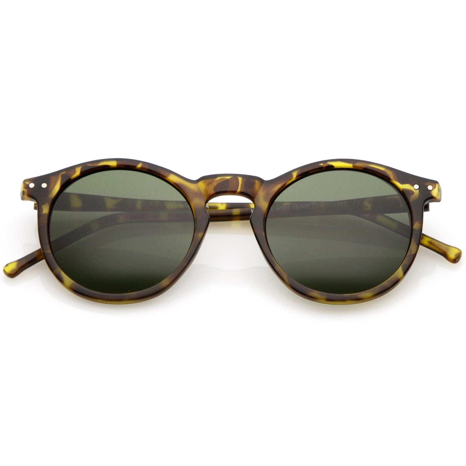 Vintage Inspired Round Horned P-3 Sunglasses with Key Hole Nose 
