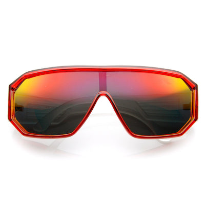 Action Sport Hexagon Flash Mirror Lens Shield Sunglasses