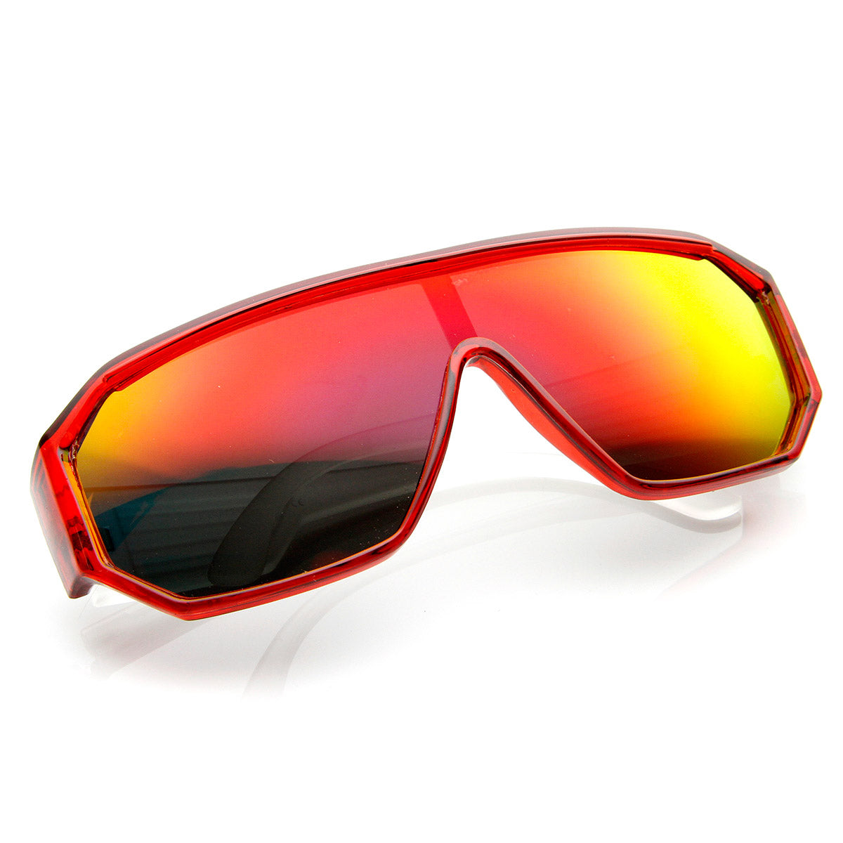 Action Sport Hexagon Flash Mirror Lens Shield Sunglasses