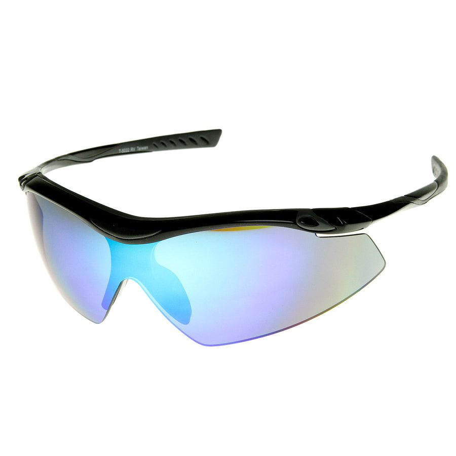 High Quality Rectangular Super Dark Lens Sports Wrap Sunglasses - sunglass .la