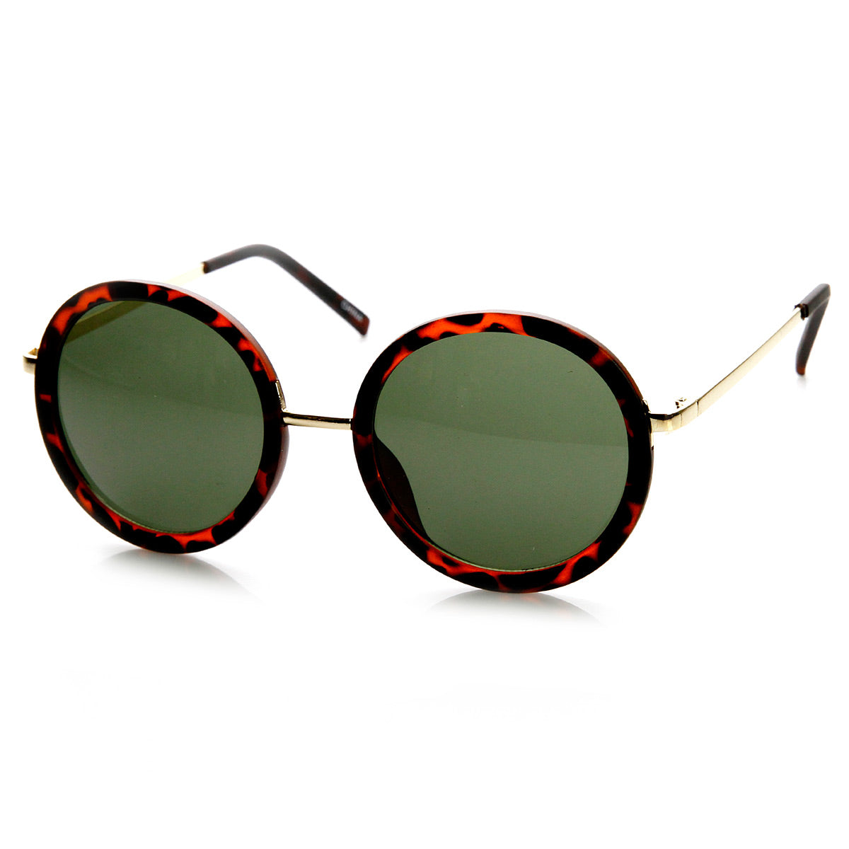 Womens Round Oversized Circle Sunglasses w/ Metal Arms - sunglass.la