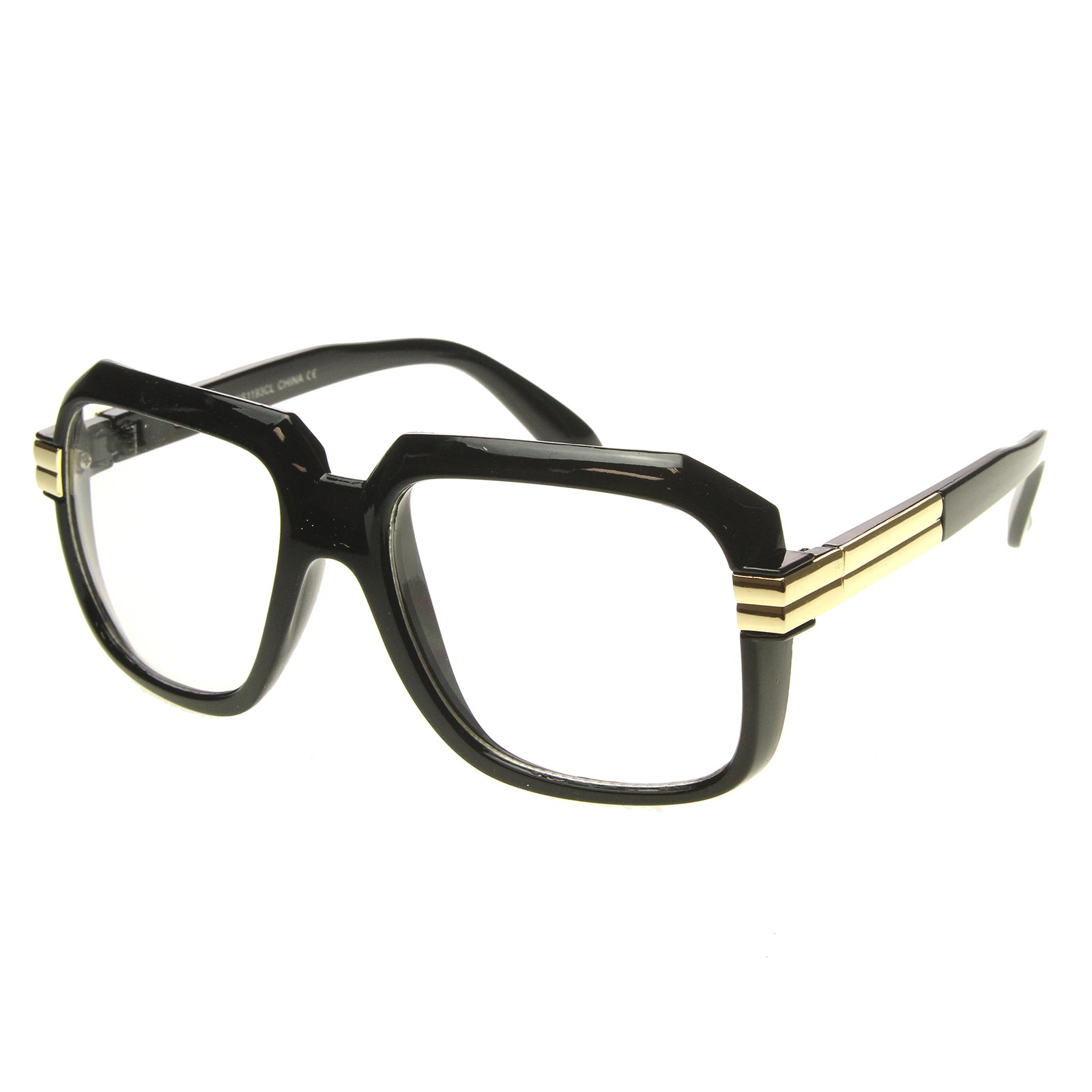 Large Color Coated Square Oversized Hip Hop Clear Lens Glasses