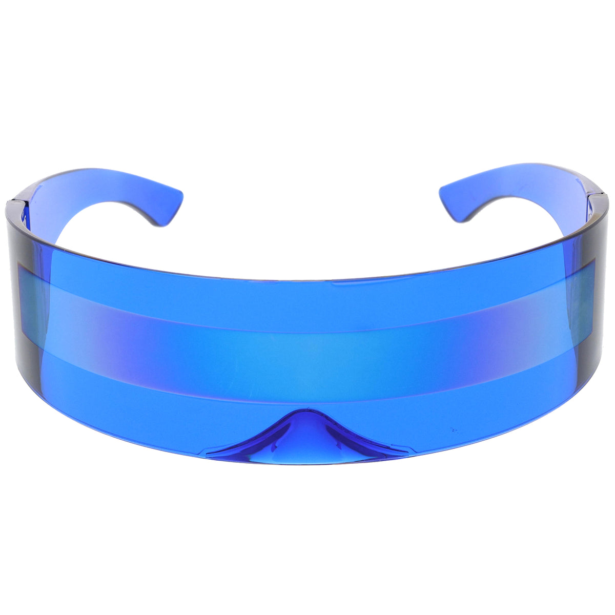 Futuristic Wrap Around Monoblock Shield Sunglasses - sunglass.la