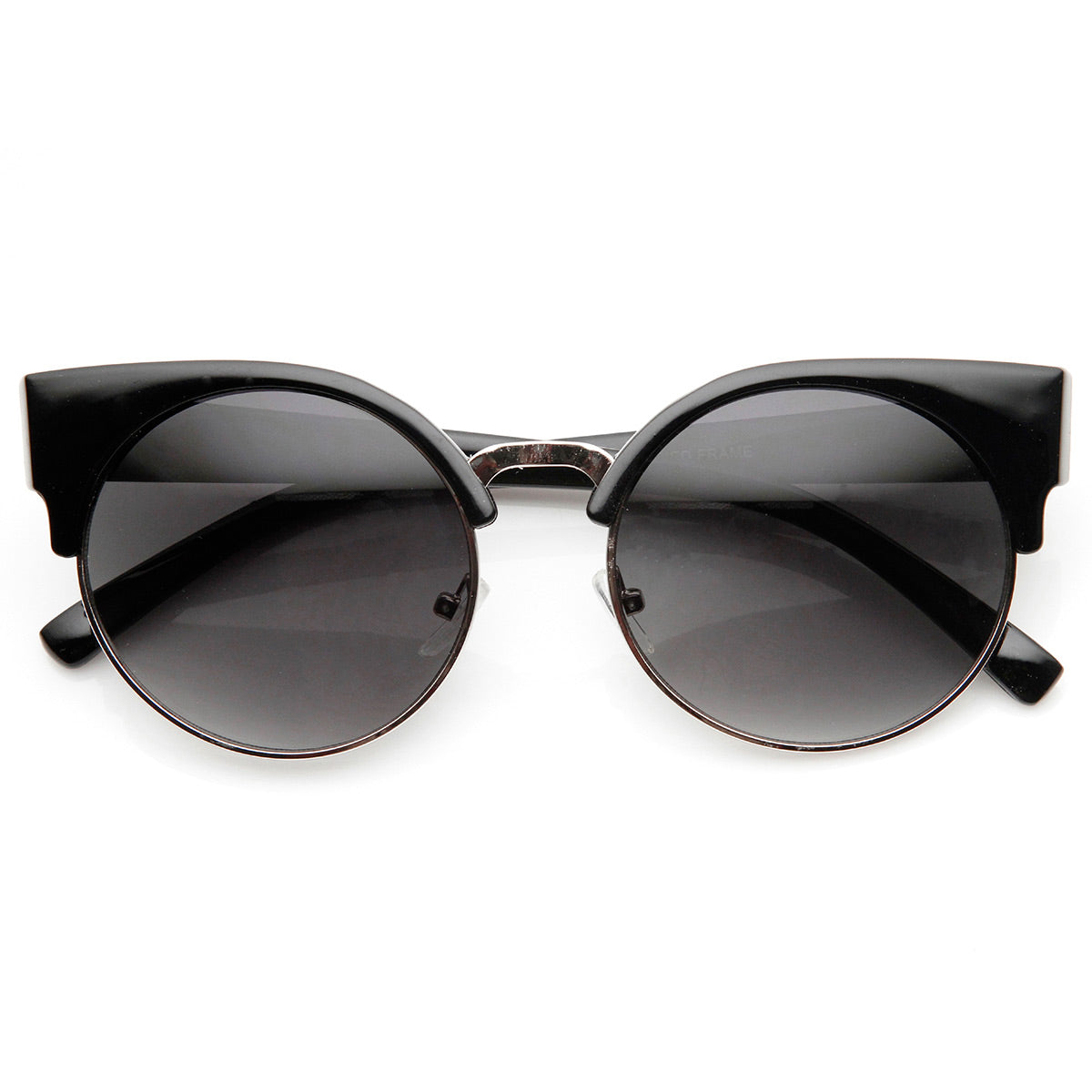 Round half best sale frame sunglasses