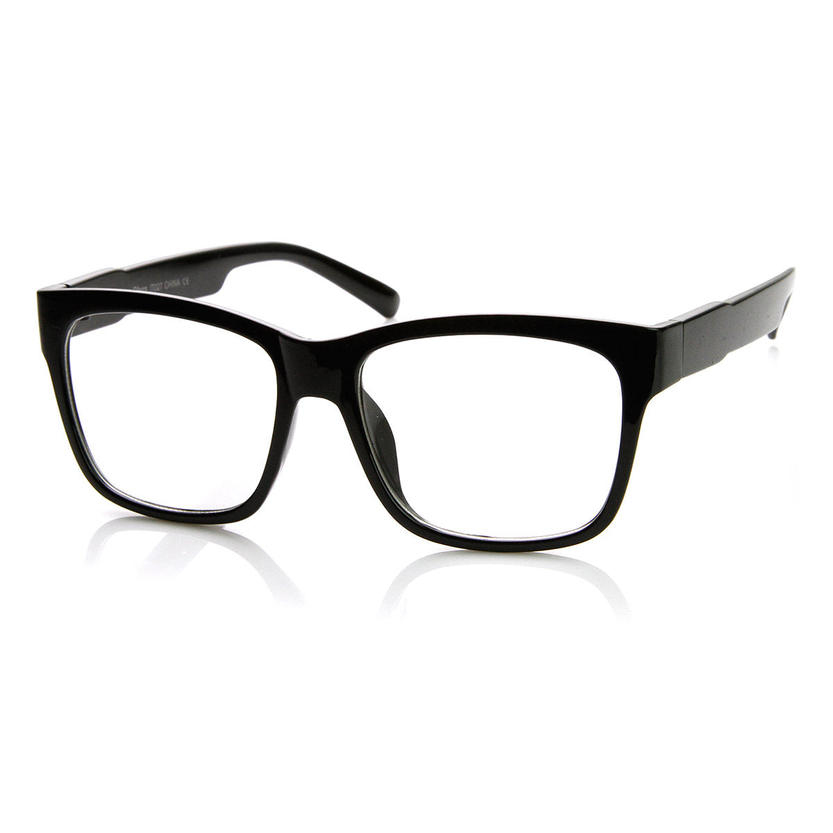 Casual Bold Thick Square Frame Clear Lens Horn Rimmed Glasses