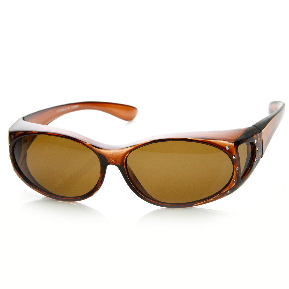 Womens Large Polarized Lens Cover Wrap Sunglasses with Side Lens - Black -  CK11EV5BG4L