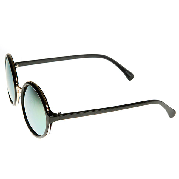 Classic Round Plastic Metal Frame with Flash Mirror Lens